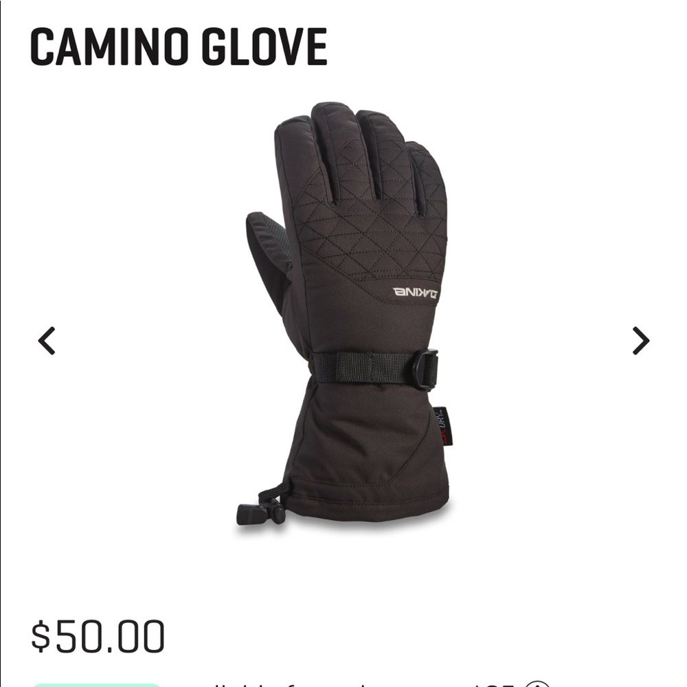 Black Dakine Camino snow gloves + liners